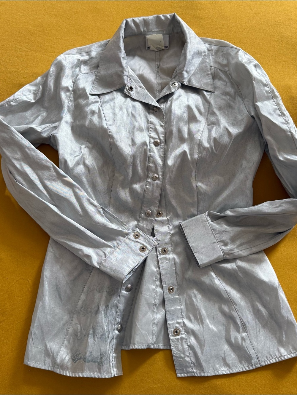 Mugler Fitted Silver Blouse
